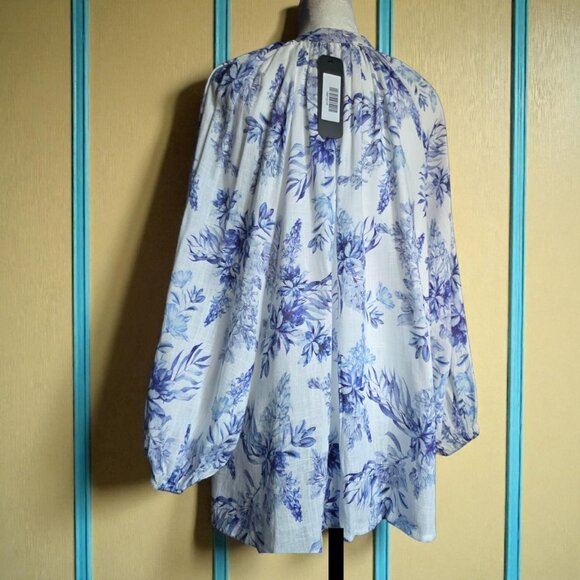 NWT VICI (MED) Floral Linen/Rayon Blend Long Sleeve Button Up Top - Picture 5 of 8